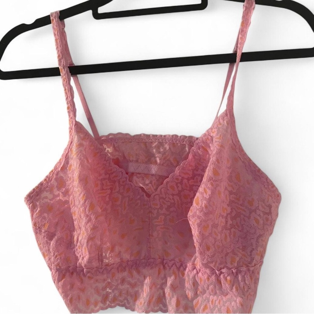 Hanky Panky Pink Lace Bralette with Subtle Orange Accents